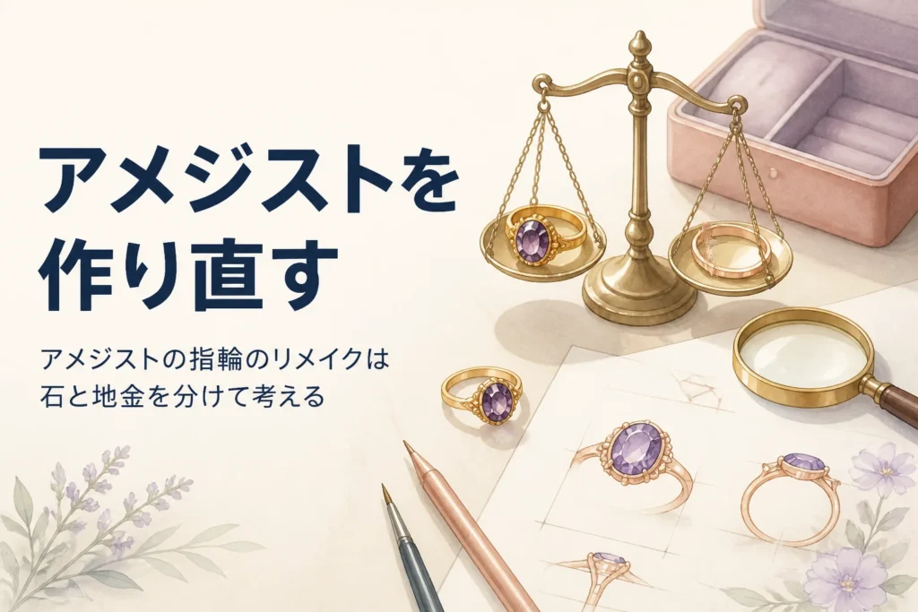 アメジストの指輪のリメイクを表したアイキャッチ