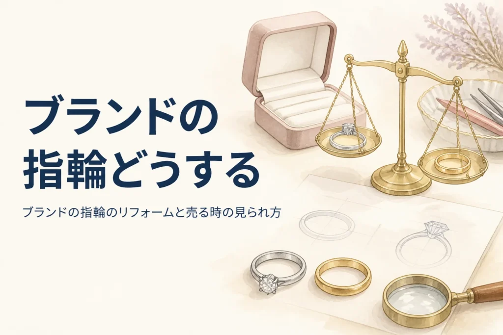 ブランドの指輪をリフォームするか売るか考えるイメージ
