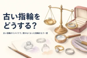 古い指輪のリメイクを表したアイキャッチ