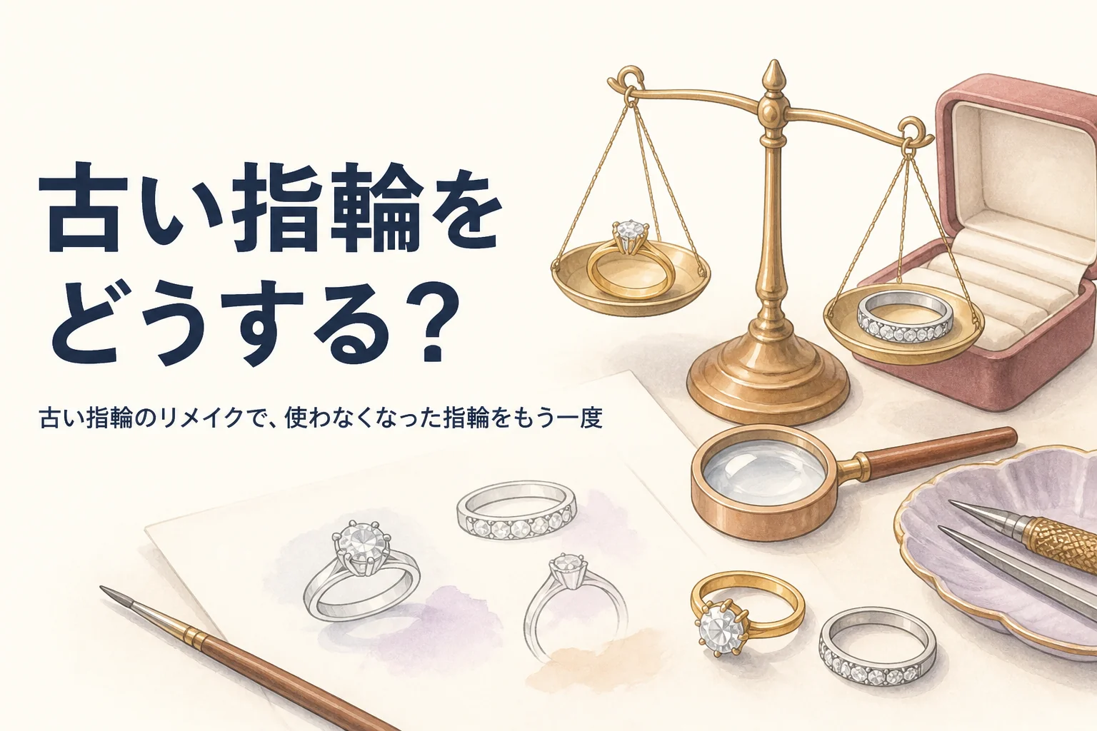 古い指輪のリメイクを表したアイキャッチ