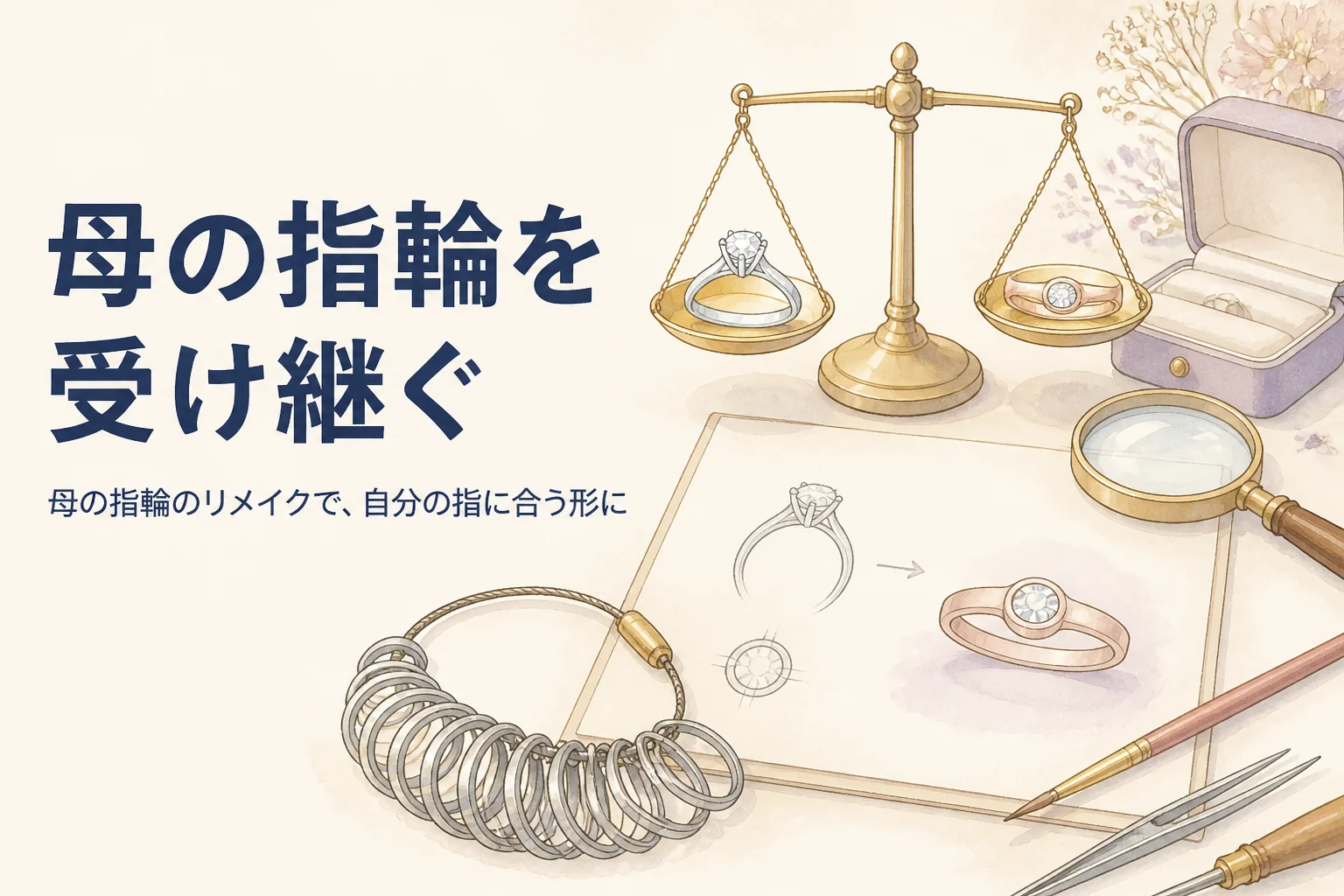 母の指輪のリメイクを表したアイキャッチ