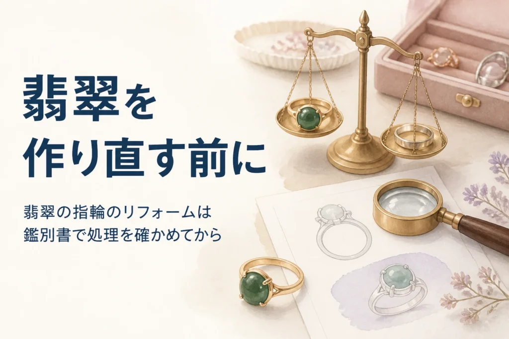 翡翠の指輪のリフォームを表したアイキャッチ