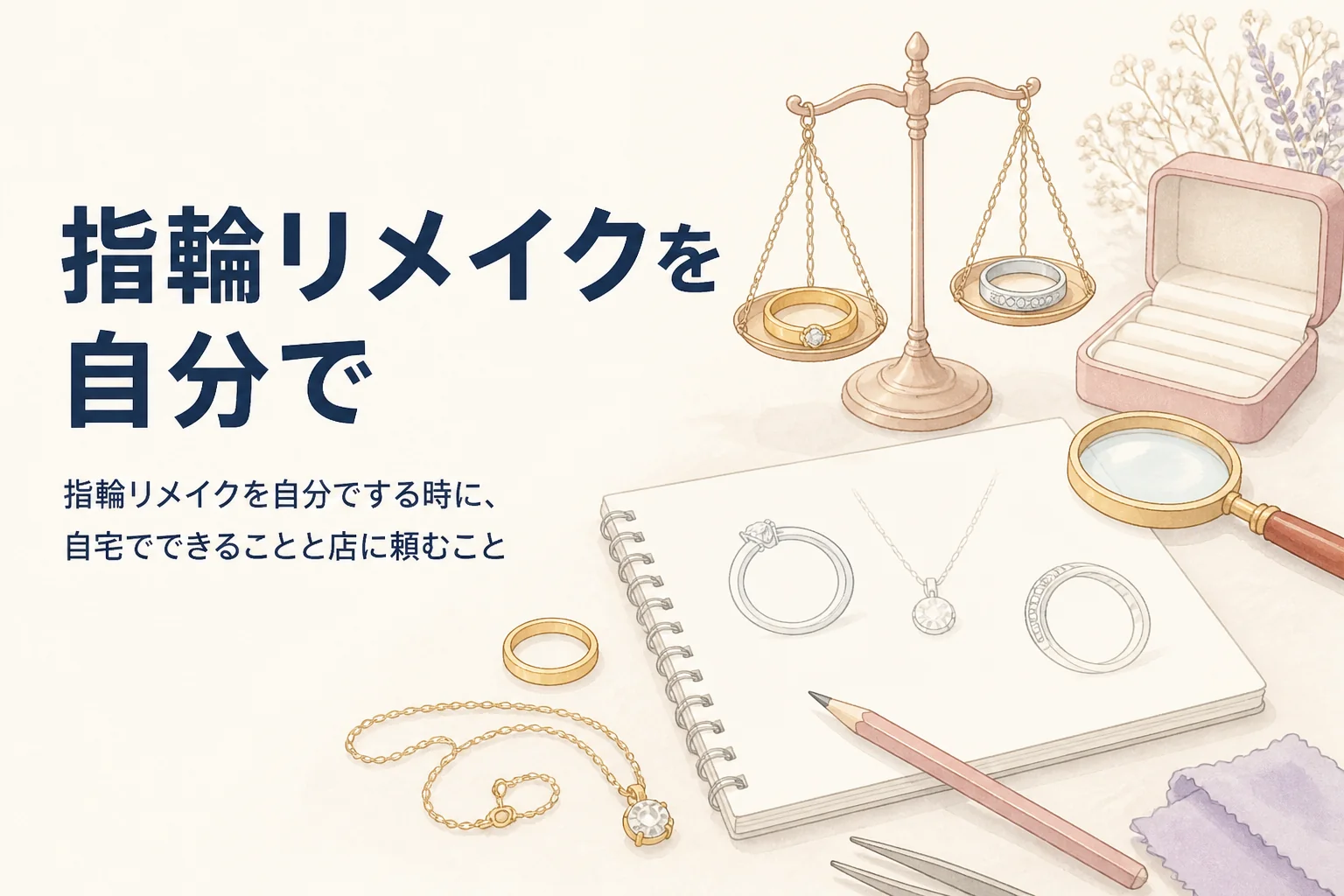 指輪リメイクを自分でする時のことを表したアイキャッチ