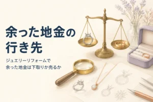 ジュエリーリフォームで余った地金の扱いのイメージ