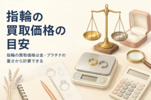 指輪の買取価格を重さから計算する方法を表したアイキャッチ