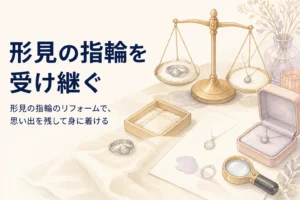 形見の指輪のリフォームを表したアイキャッチ