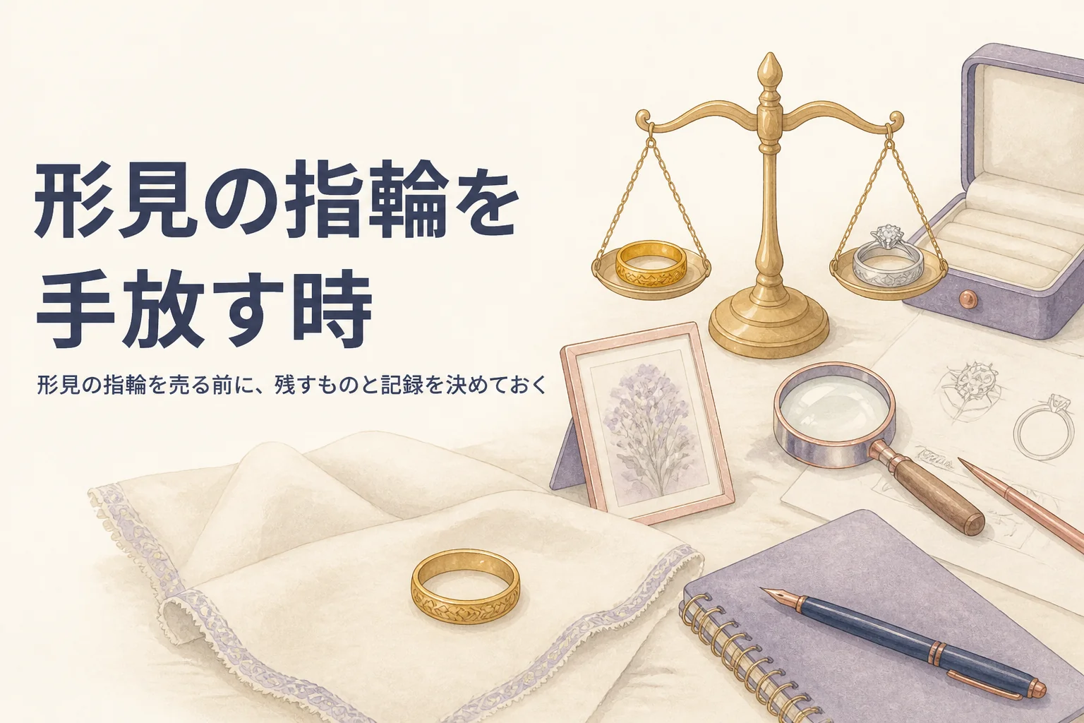 形見の指輪を売る時の考え方を表したアイキャッチ