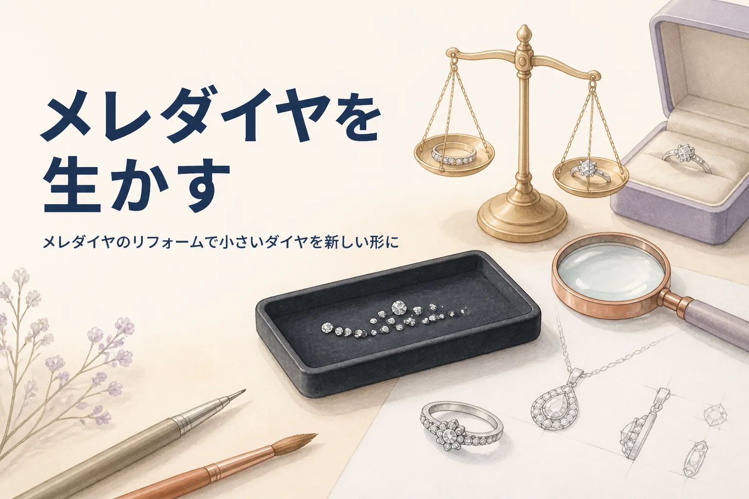 メレダイヤのリフォームを表したアイキャッチ