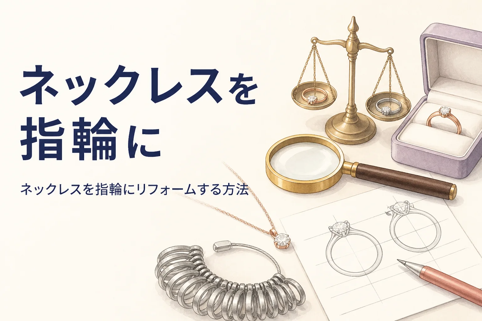 ネックレスを指輪にリフォームするイメージ