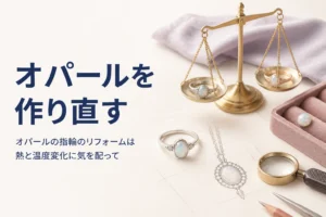 オパールの指輪のリフォームを表したアイキャッチ