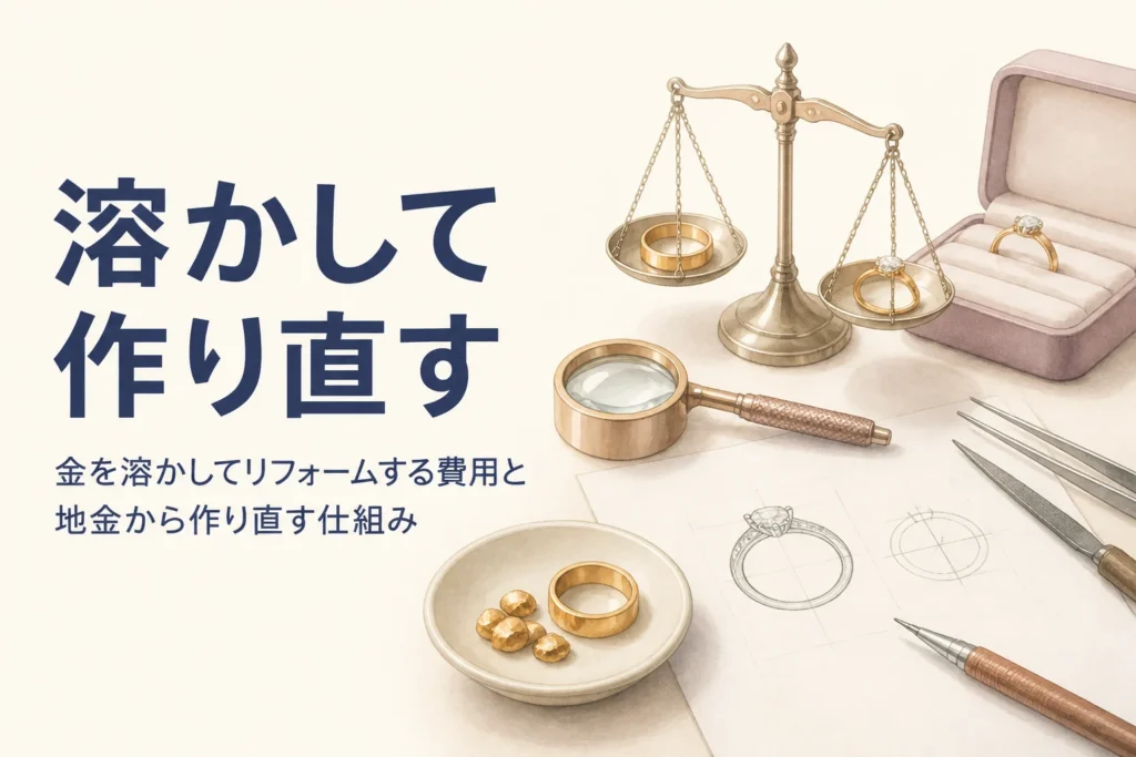 金を溶かしてリフォームする費用と仕組みのイメージ