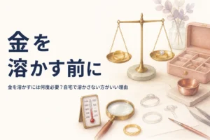 金を溶かす温度と自宅で溶かさない理由のイメージ
